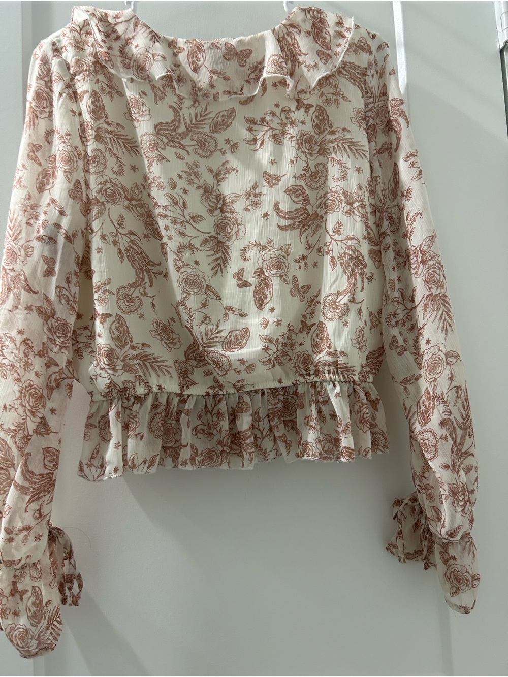 Bwear Cream Blouse with Brown Floral Print soft lining.